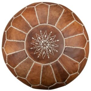 leather-tan-brown-pouf-buy-nz-authentic-moroccan-shopping