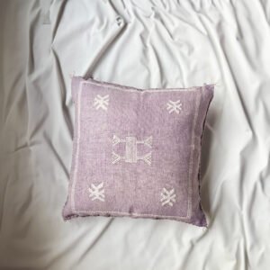 purple Moroccan Cactus Silk Cushion Cover vegan silk